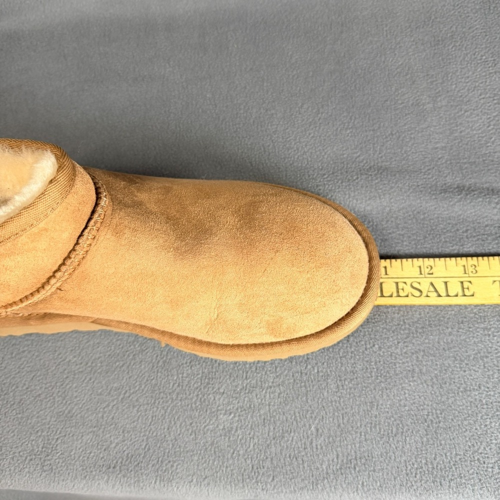 UGG‎ Classic Ultra Mini Boots Womens Size 8 Chestnut Sheepskin Slippers - Picture 8 of 10